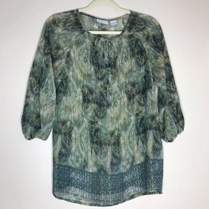 Liz Claiborne gauze boho blouse S